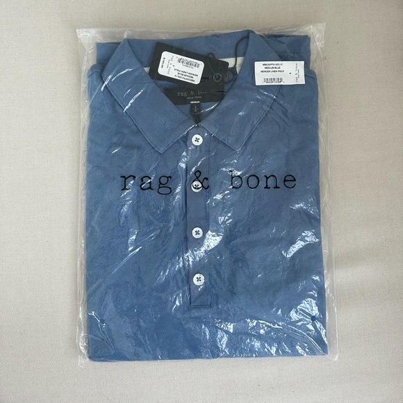 Rag&Bone Men’s Mercer Linen Polo NWT - Picture 2 of 2